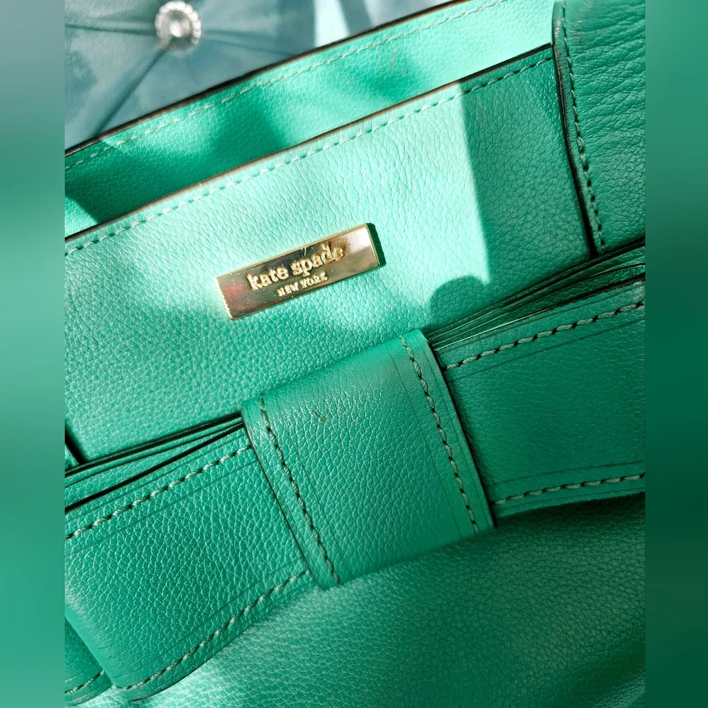 Kate Spade β οΈ New York Quinn Villabella Avenue Leather Bow Bag - Picture 7 of 12